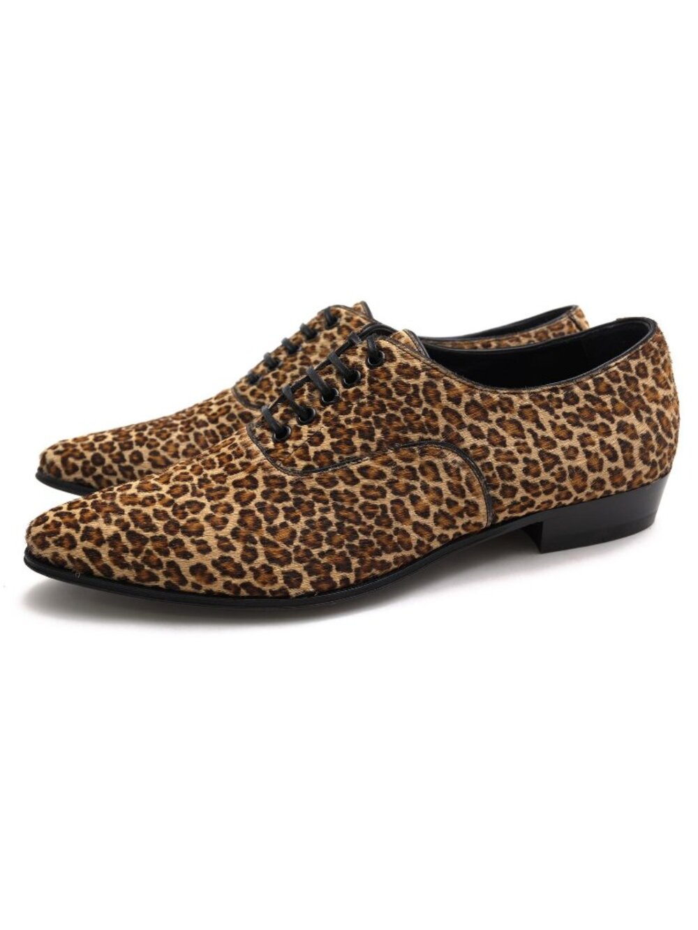 Celine Shoes Leather Brown Derby Jacno Leo Print Hair Sole